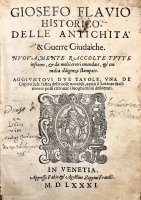 Flavio Giuseppe, "Guerra giudaica", Zoppino, 1581 / Flavius Josephus, "The Jewish War", Zoppino, 1581